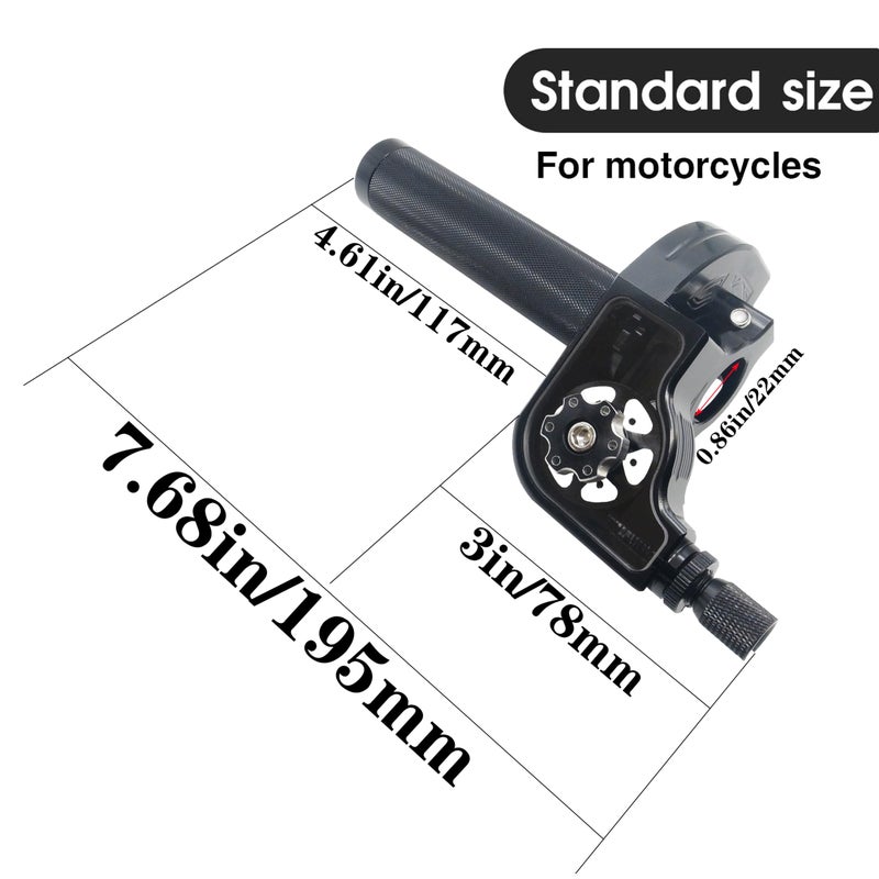 JXPANG Motorcycle Throttle Grip 7/8"" 22mm CNC Aluminum Quick Twister with Throttle Cable for KLX CR CRF EXC XR CRF50 CRF230 50 70 110 125 230 250 Dirt Pit Bike Motocross Motorbike Quad ATV (Black) - Image 5